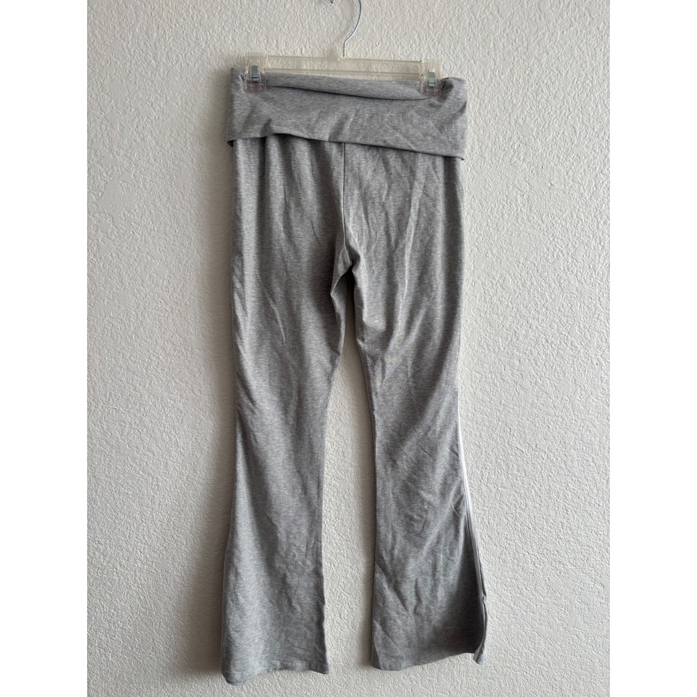 Forever 21 Lounge Pants S Heather Gray Flare Side Stripe Foldover Waist - Picture 4 of 7